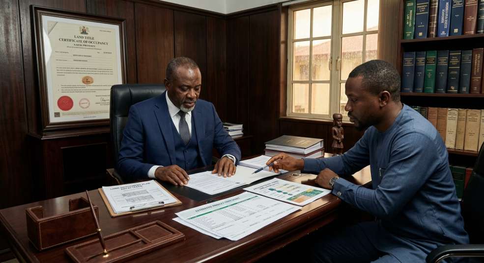 7 Myths About Land Banking in Real Estate in Lagos Nigeria 4 Investor evaluating holding costs and resale risks in Real Estate in Lagos Nigeria.