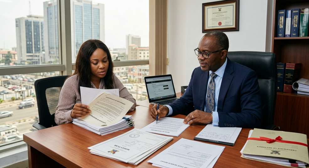 Property ownership document verification for Real Estate in Lagos Nigeria.